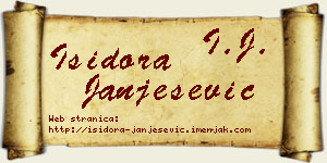Isidora Janješević vizit kartica